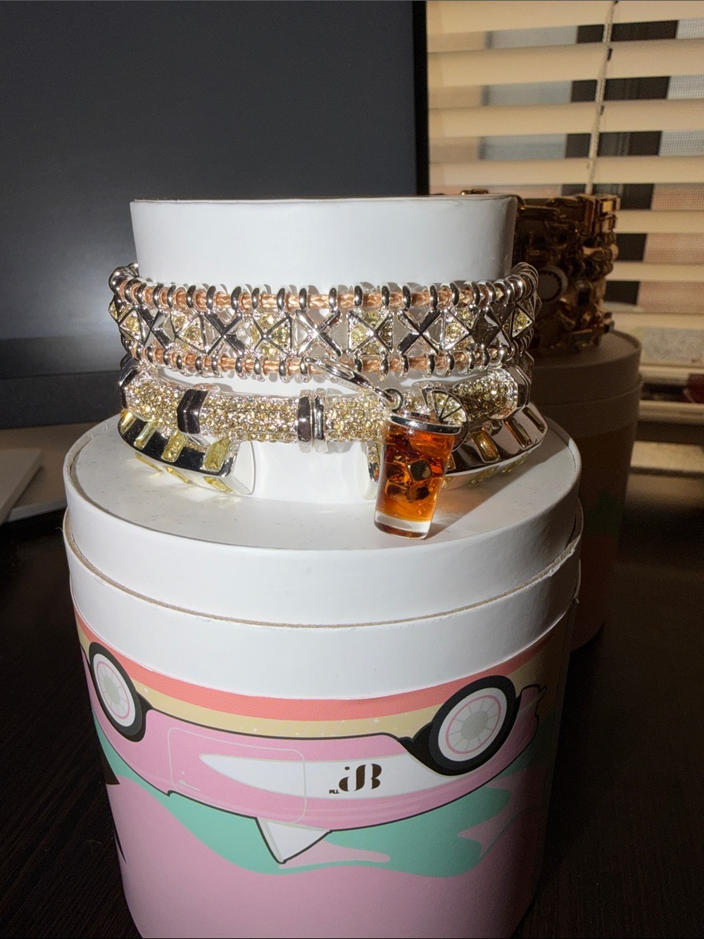 Bomb party iced tea stack Gold-Tone Layered Bracelet Set with iced tea charm